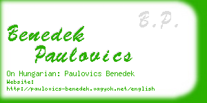 benedek paulovics business card